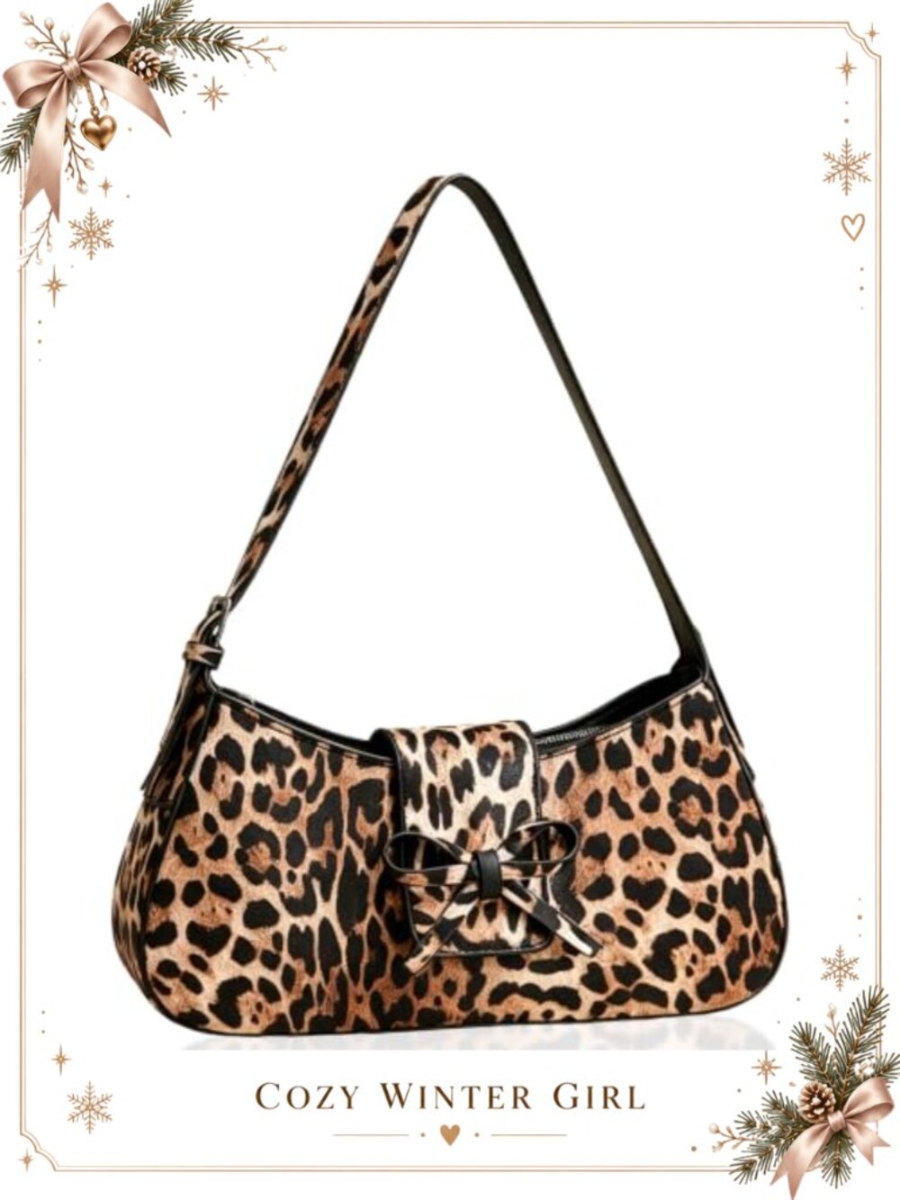 Coquette Bow Shoulder Bag Small Hobo Handbag Y2K Clutch Purse